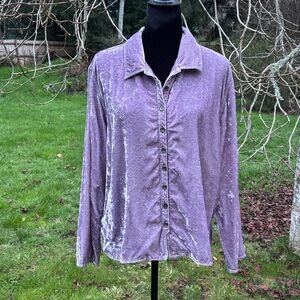 J. Jill Lavender Crushed Velvet Top